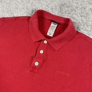 Patagonia Polo Shirt Mens Small Organic Cotton Short Sleeve Logo Red